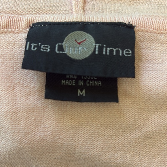 Pretty Light Pink Zip Up Hooded Sweater Size Medium - Picture 2 of 2